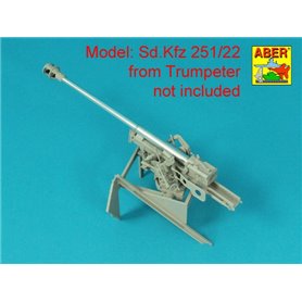 ABER 1:16 Metalowa lufa 75mm PaK.40 bez hamulca wylotowego