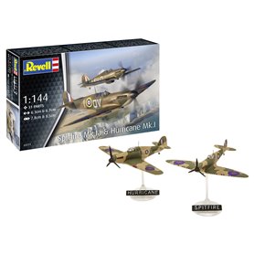 Revell 1:144 Supermarine Spitfire Mk.Ia + Hawker Hurricane - MODEL SET - z farbami