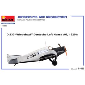 Mini Art 1:48 Junkers F13 - MID PRODUCTION - GERMAN, POLISH, SWISS SERVICE