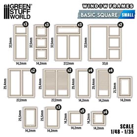 Green Stuff World Windows Frames - Basic Square - Small