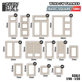 Green Stuff World Windows Frames - Basic Square - Large