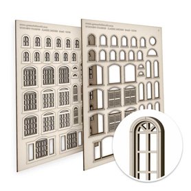 Green Stuff World Windows Frames - Classic Arched - Small