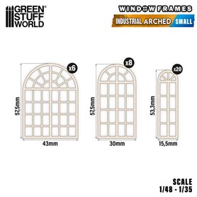 Green Stuff World Windows Frames - Industrial Arched