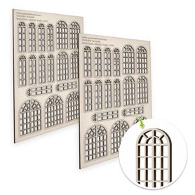 Green Stuff World Windows Frames - Industrial Arched
