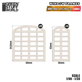 Green Stuff World Windows Frames - Industrial Arched