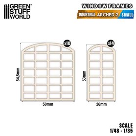 Green Stuff World Windows Frames - Industrial Arched
