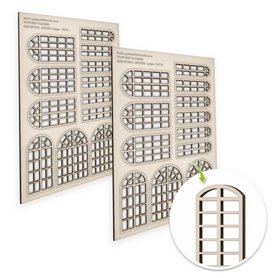 Green Stuff World Windows Frames - Industrial Arched