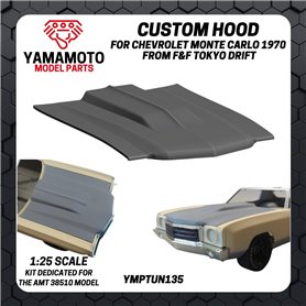 Yamamoto 1:24 CUSTOM HOOD FOR CHEVROLET MONTE CARLO 1970 FROM F&F TOKYO DRIFT