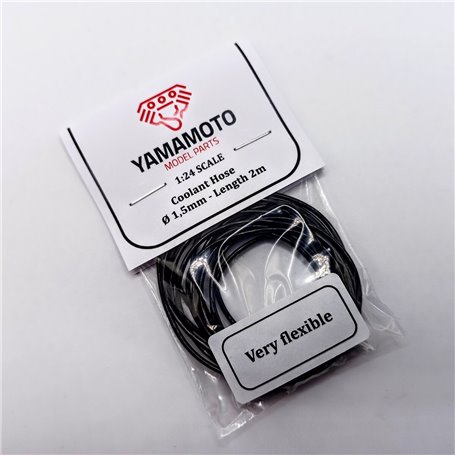 Yamamoto 1:24 COOLANT HOSE BLACK 1.5mm x 2m - VERY FLEXIBLE