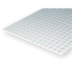 Evergreen Arkusze polistyrenowe z wykończeniem płytkowym POLYSTYRENE SHEET SQUARE TILES - 12.70mm x 15cm x 30cm