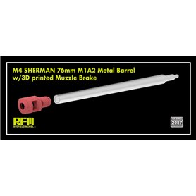 RFM 2087 M4 Sherman 76 mm M1A2 Metal Barrel w/3D Printed Muzzle Brake