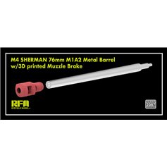 RFM 1:35 Metalowa lufa 76mm M1A2 do M4 Sherman + 3D PRINTED MUZZLE BRAKE