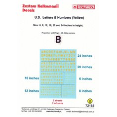Techmod 72165 U.S. Letters & Numbers (Yellow)