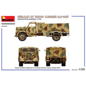 Mini Art 1:35 GERMAN 3T TROOP CARRIER 3,6-36S - RADKASTEN-NORMAL-TYPE