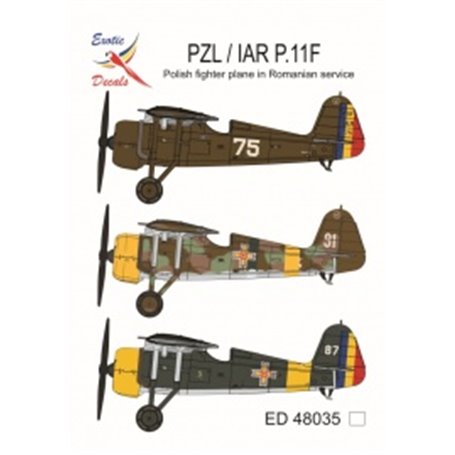 Exotic Decals 1:48 Kalkomanie do PZL/IAR P.11F - POLISH FIGHTER PLANE IN ROMANIAN SERVICE