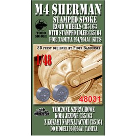 Toro 48031 M4 Sherman Tłoczone Szprychowe Koła Jezdne C85163 z Kołami Napinającymi C85164