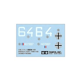 Tamiya 35389 1/35 French Light Tank H39 Pz.Kpfw.38H 735(f)
