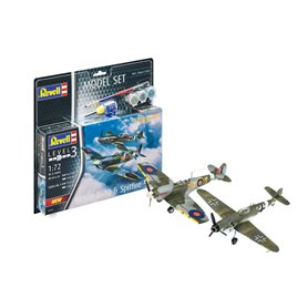 Revell 1:72 Messerschmitt Bf-109 G-10 + Supermarine Spitfire Mk.V - MODEL SET - z farbami