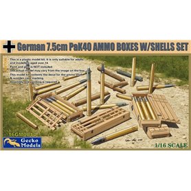 Gecko Models 16GM0014 German 7,5 cm Pak 40 Ammo Boxes w/Shells Set