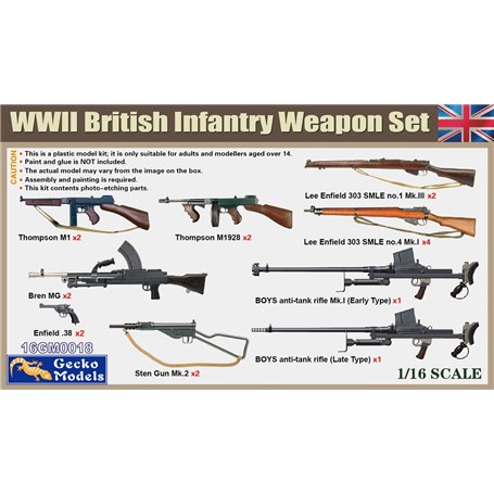Gecko Models 16GM0018 WWII British Infantry Weapon Set