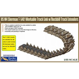 Gecko Models 35GM0094 US M4 Sherman T-54E1 Workable Track Link w/ Duckbill Track Extenders