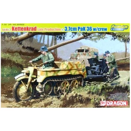 Dragon 1:35 6446 SD.KFZ.2 KETTENKRAD LATE PRODUCTION & 3,7cm PAK 36 w/CREW