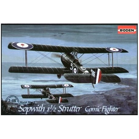1/48 scale model airplane kit 212 mm Sopwith 1 1/2 Strutter Comic Roden 407 