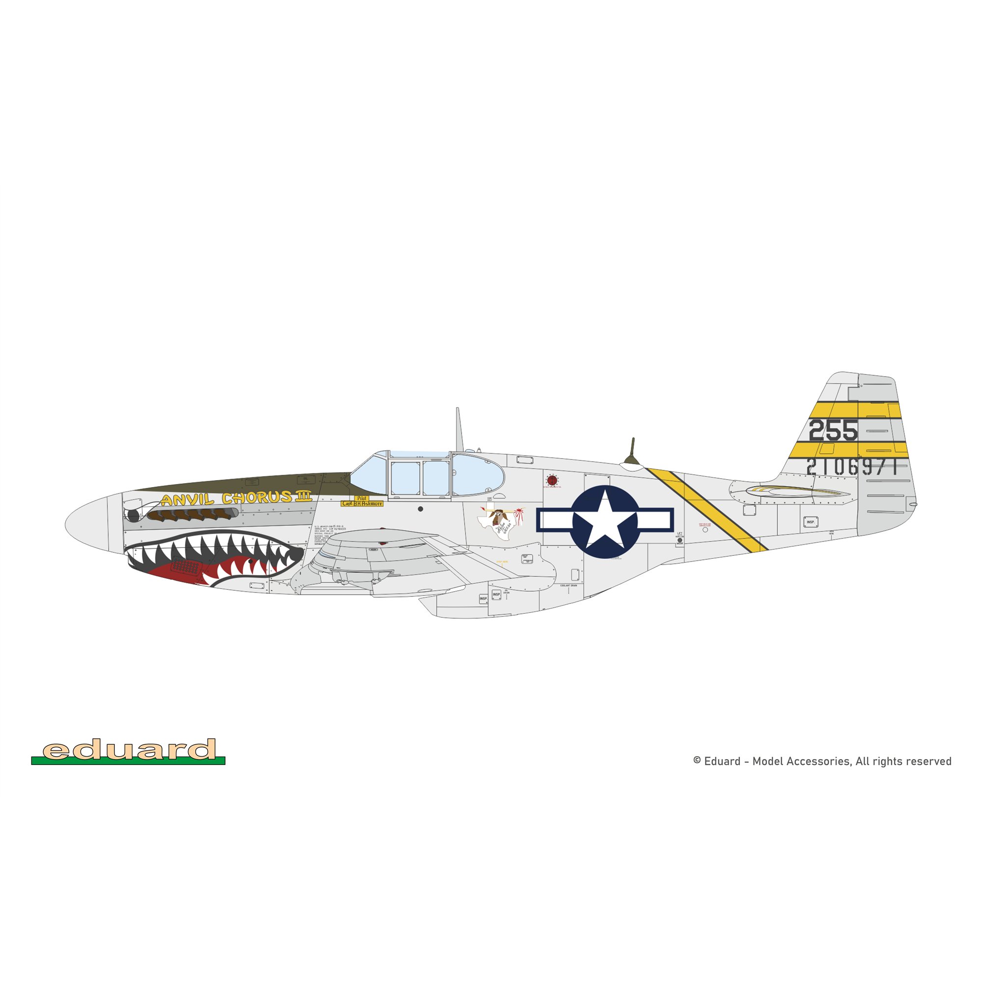 Maquette Avion EDUARD - P-51D Mustang Dual Combo Royal Class Edition Échelle 1:72 | Kit Plastique Premium