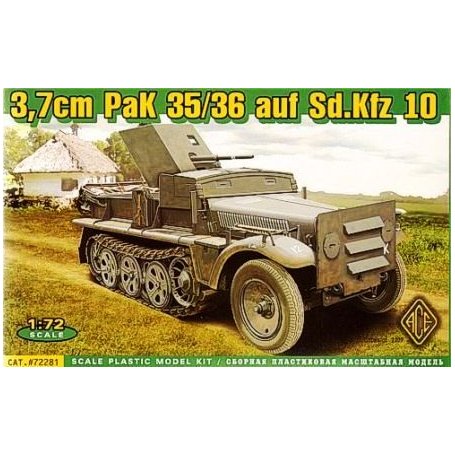 ACE 72281 37MM PAK 35/36 SDKFZ 10