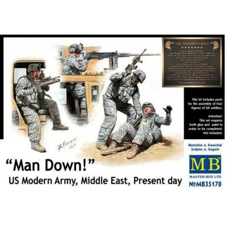 MB 1:35 MAN DOWN! - US MODERN ARMY, MIDDLE EAST, PRESENT DAY 