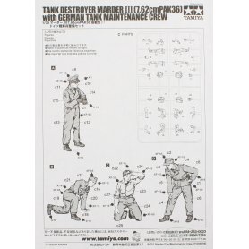 Tamiya 1:35 89751 Marder III 7.62cm PAK36 w/German Field Maint Crew