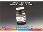 Zero Paints 1274 Farba metaliczna GUN METAL - SIMILAR TO TAMIYA TS-38 - 60ml