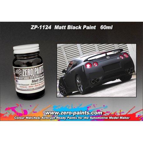 Farba Zero Paints 1124 Matt Black Flat 60ml