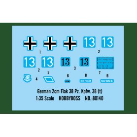 Hobby Boss 80140 German 2cm Flak 38 PzKpfw.38t