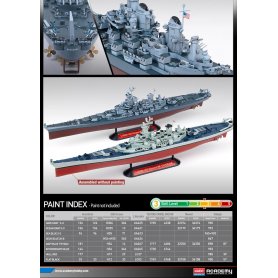 Academy 1:700 USS Missouri BB-63 Multi-Color Parts