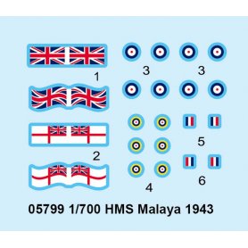 Trumpeter 1:700 HMS Malaya 1943