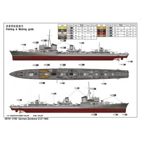 Trumpeter 1:700 German Zerstorer Z-37 1943