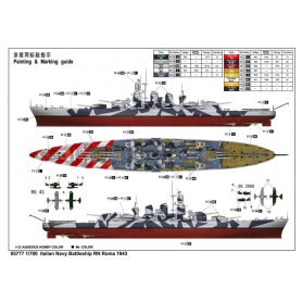 Trumpeter 1:700 Italian Navy Battleship RN Roma 1943