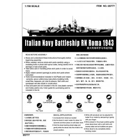 Trumpeter 1:700 Italian Navy Battleship RN Roma 1943