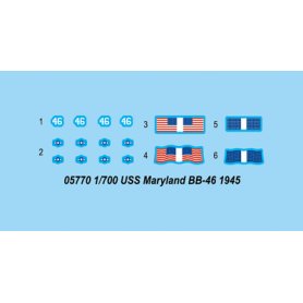 Trumpeter 1:700 USS Maryland BB-46 1945