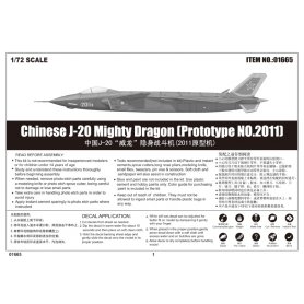 Trumpeter 1:72 Chinese J-20 Mighty Dragon (Prototype NO.2011