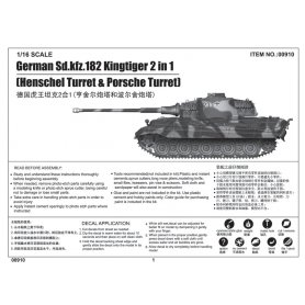 Trumpeter 1:16 German Kingtiger 2 in 1(Henschel Turret & Porsche Turret)
