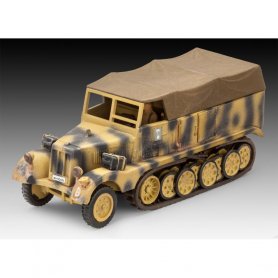 Revell 1:76 Sd.Kfz.11 + 7,5 cm Pak 40 - niemiecki pojazd półgąsienicowy z armatą przeciw pancerną kalibru 75 mm.