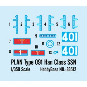 Hobby Boss 1:350 PLAN Type 091 Han Class SSN