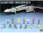 Hasegawa 1:48 US Navy pilots and ground personnel | 14 figurines |