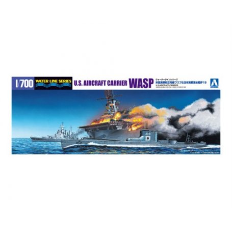 Aoshima 1:700 Aircraft carrier USS Wasp & Submarine IJN I