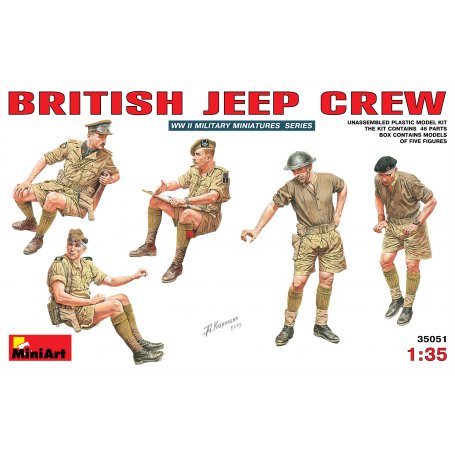Mini Art 1:35 British Jeep crew, 5 figurines