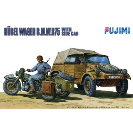 Fujimi 761053 1/76 German Kubelwagen & Sidecar