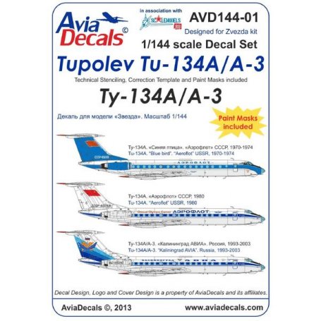 Avia Decals 144-01 Tu-134A/A-3 part. 1