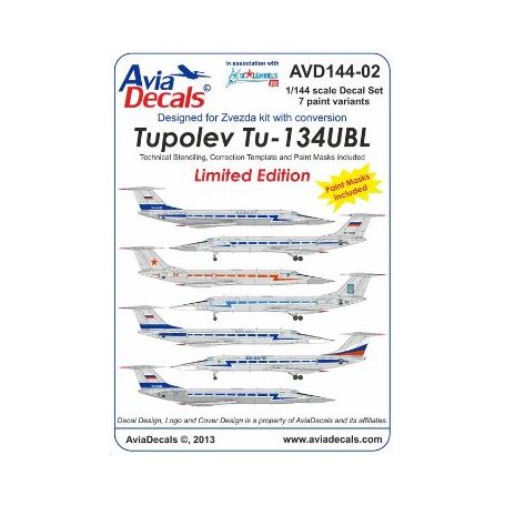 Avia Decals 144-02 Tu-134UBL